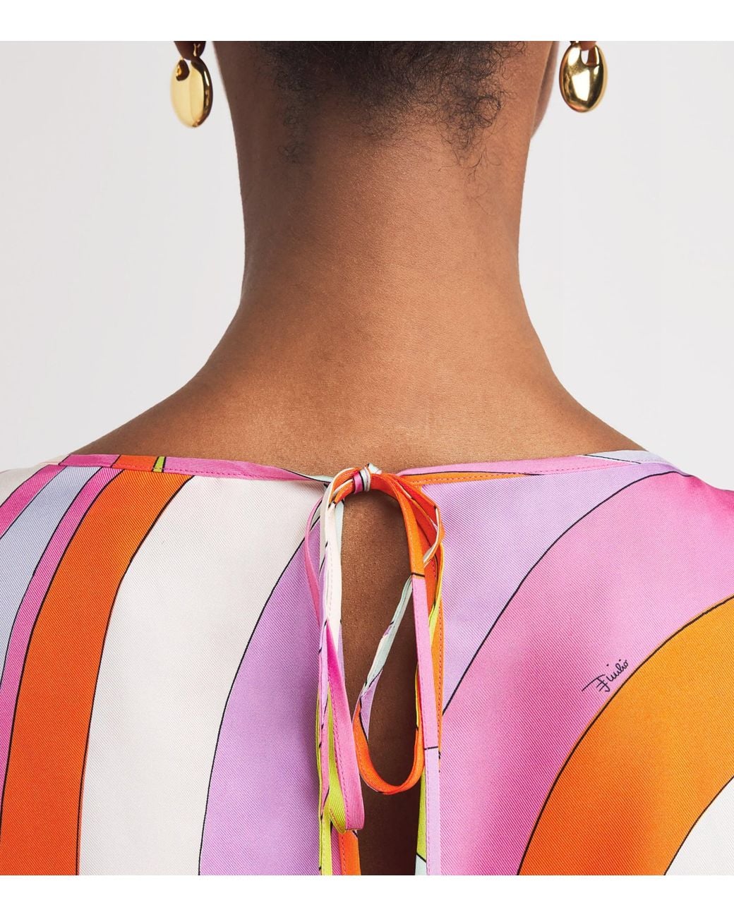 Emilio Pucci Pink Silk Printed Kaftan Mini Dress