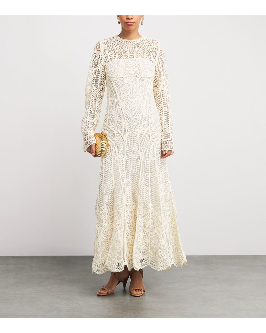 chinese dress ladies Peplum Pleated Lace Dress in White