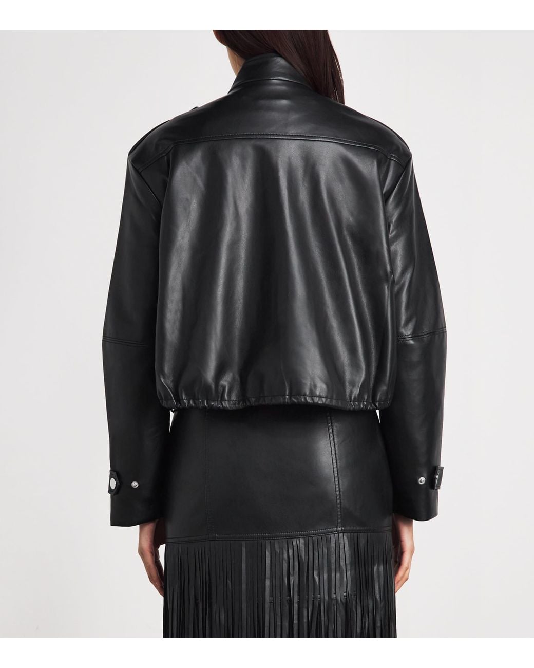 Toccin Black Funnel-Neck Alyssa Bomber Jacket