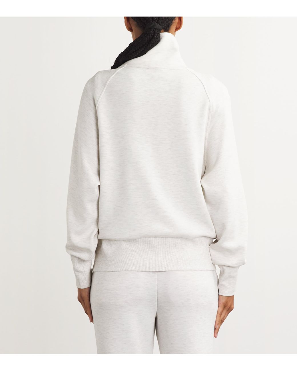 Varley White Roxbury Zip-Up Sweatshirt