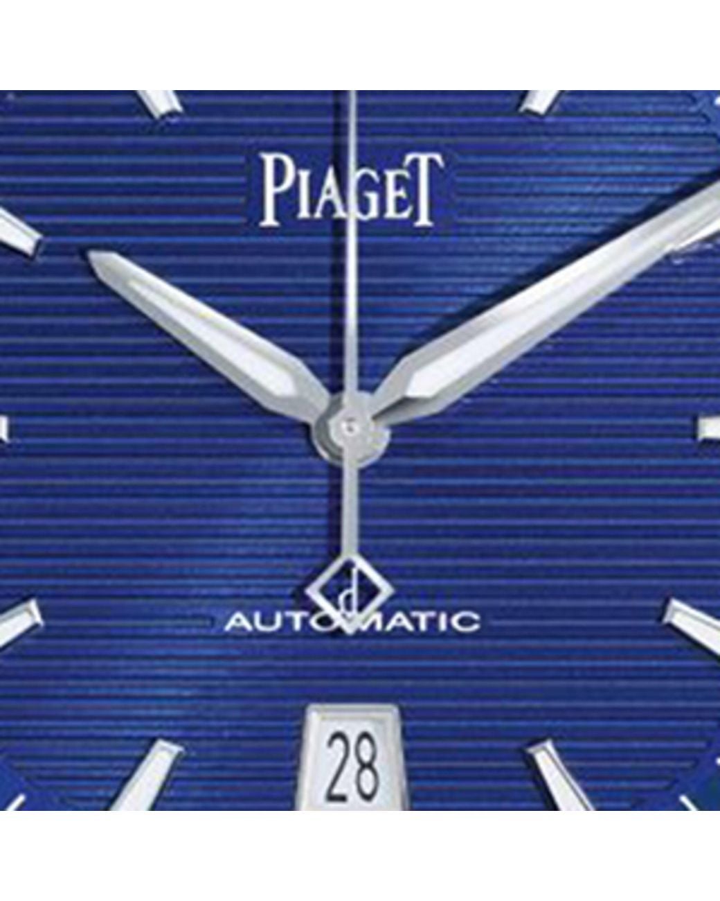 Piaget Blue Stainless Steel Polo Bracelet Date Watch
