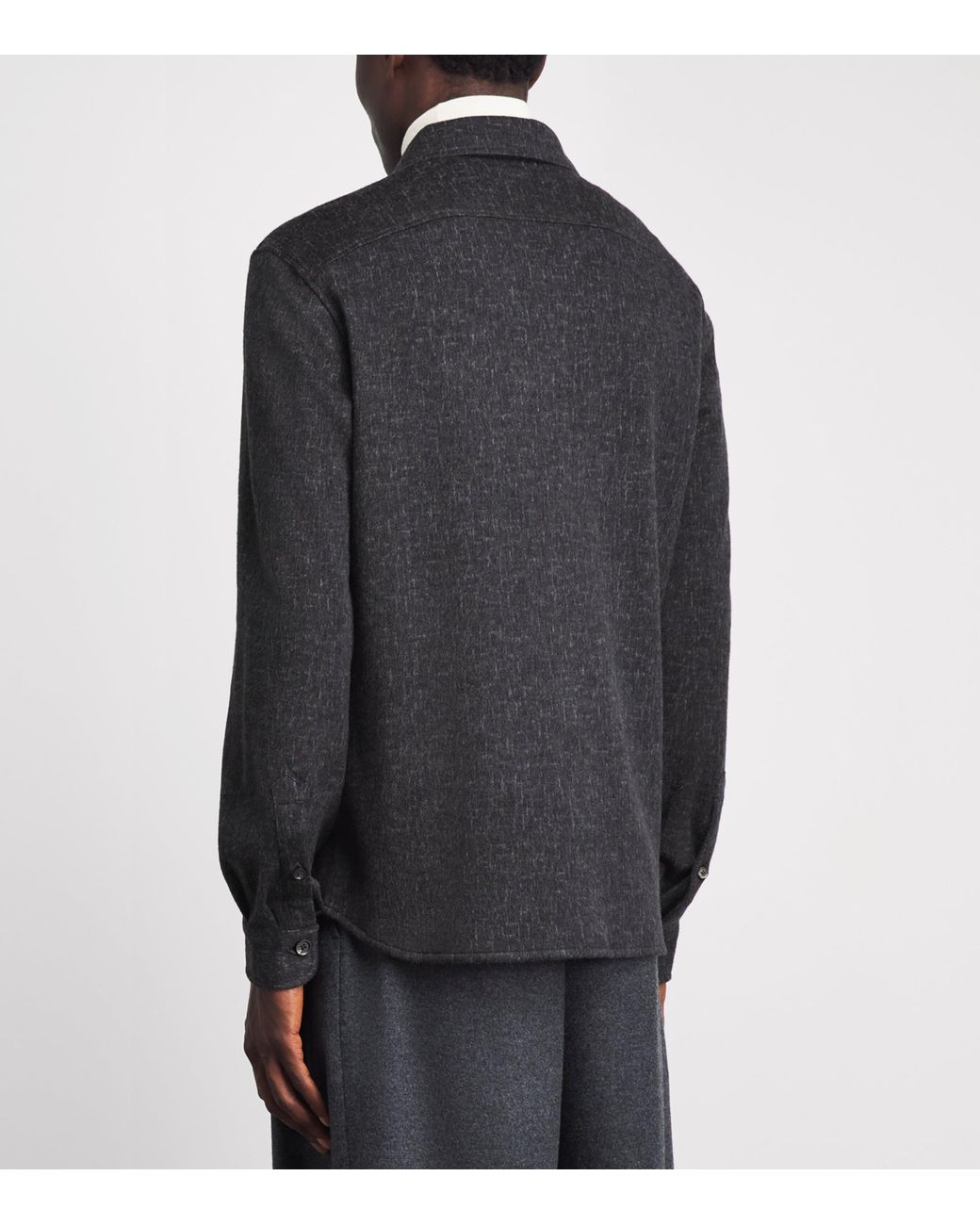 Isaia Blue Wool Overshirt for men
