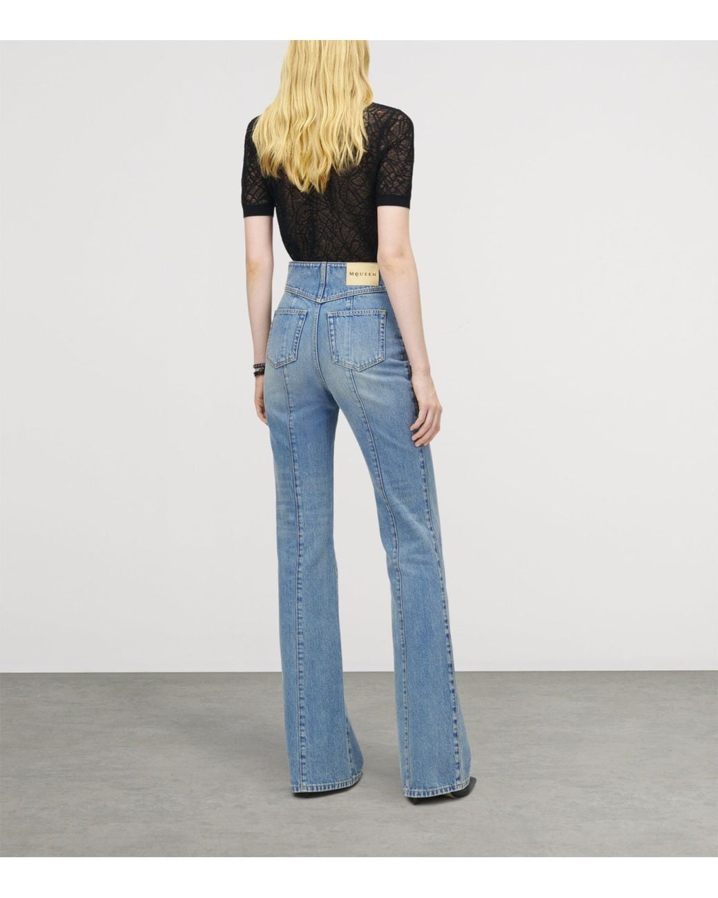 McQueen Black Cotton-Silk Lace Spider Top