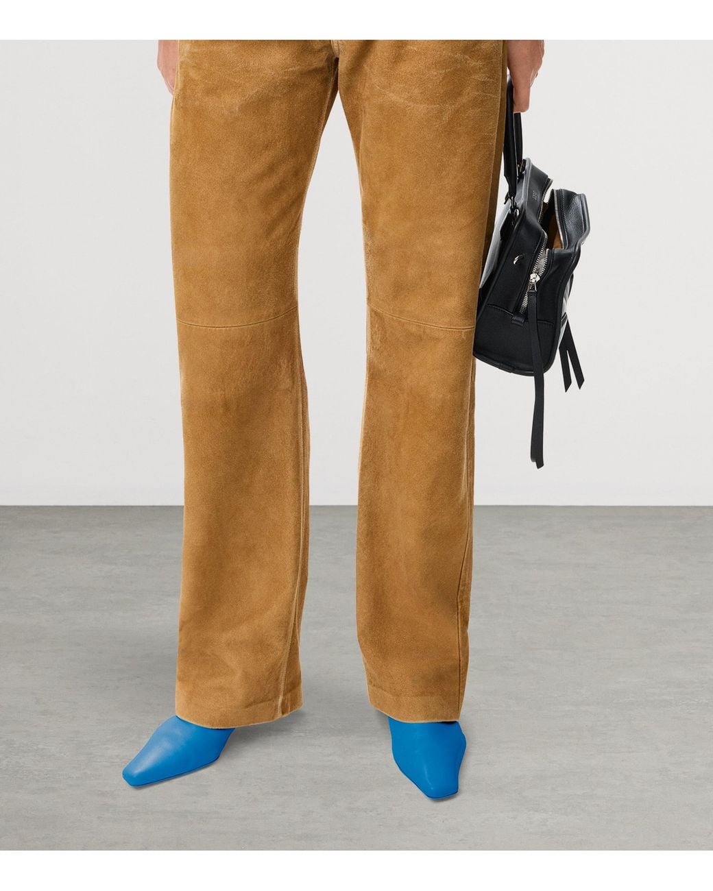 Loewe Blue Lambskin Emily Heeled Mules 45