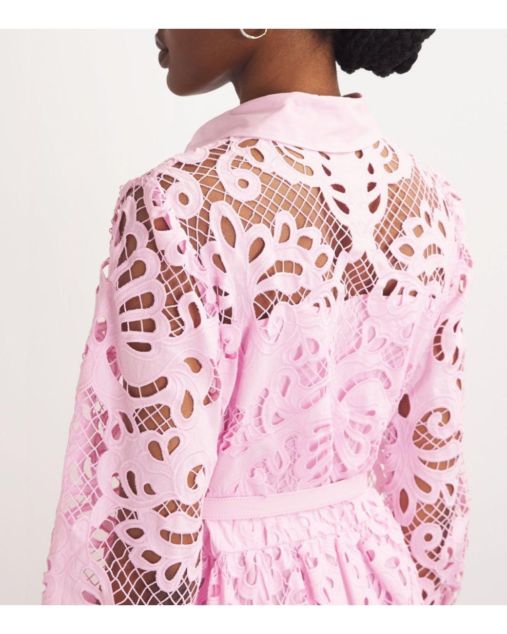 strapless open back dress House of CB Seren Maxi (Pink)| Rent with Iz
