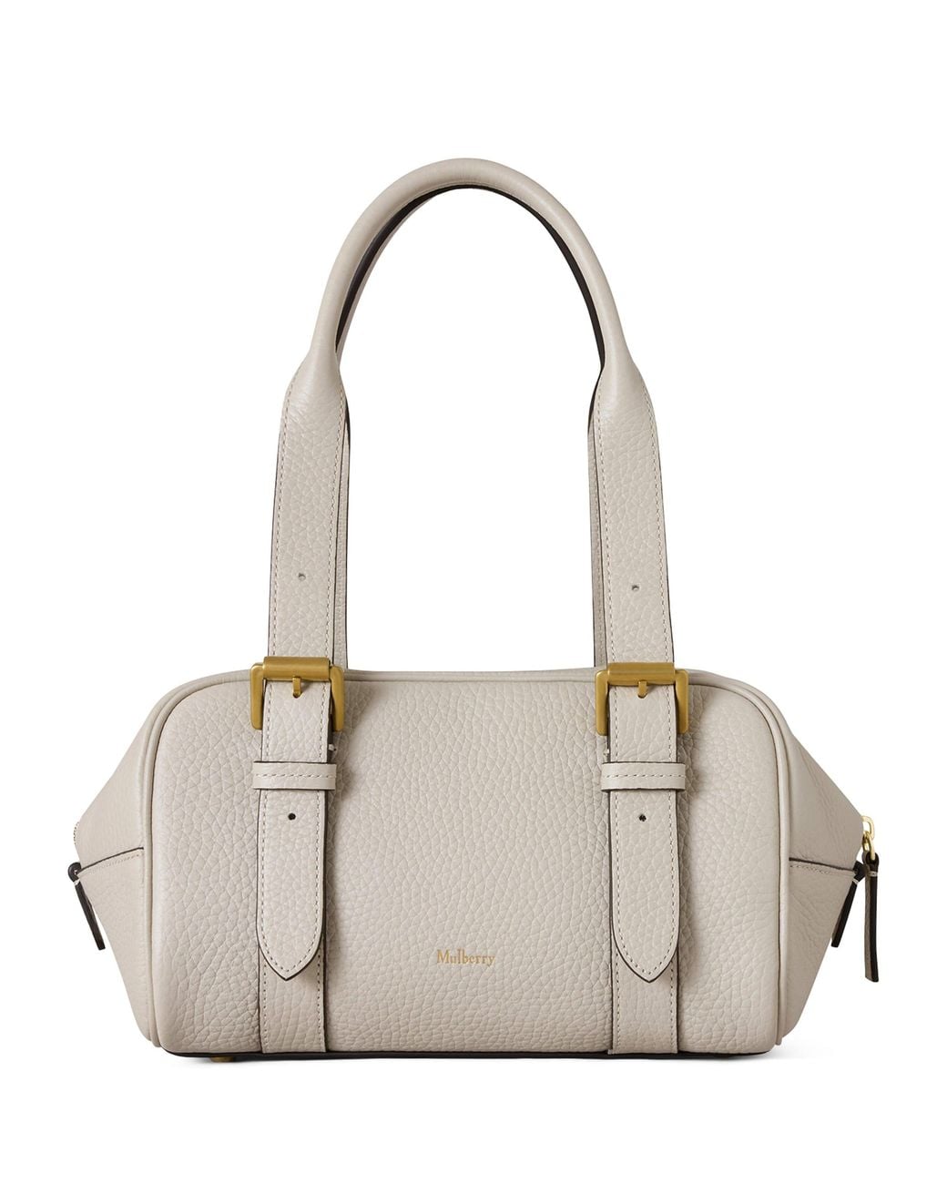 Mulberry Gray Small Leather Boston Shoulder Bag
