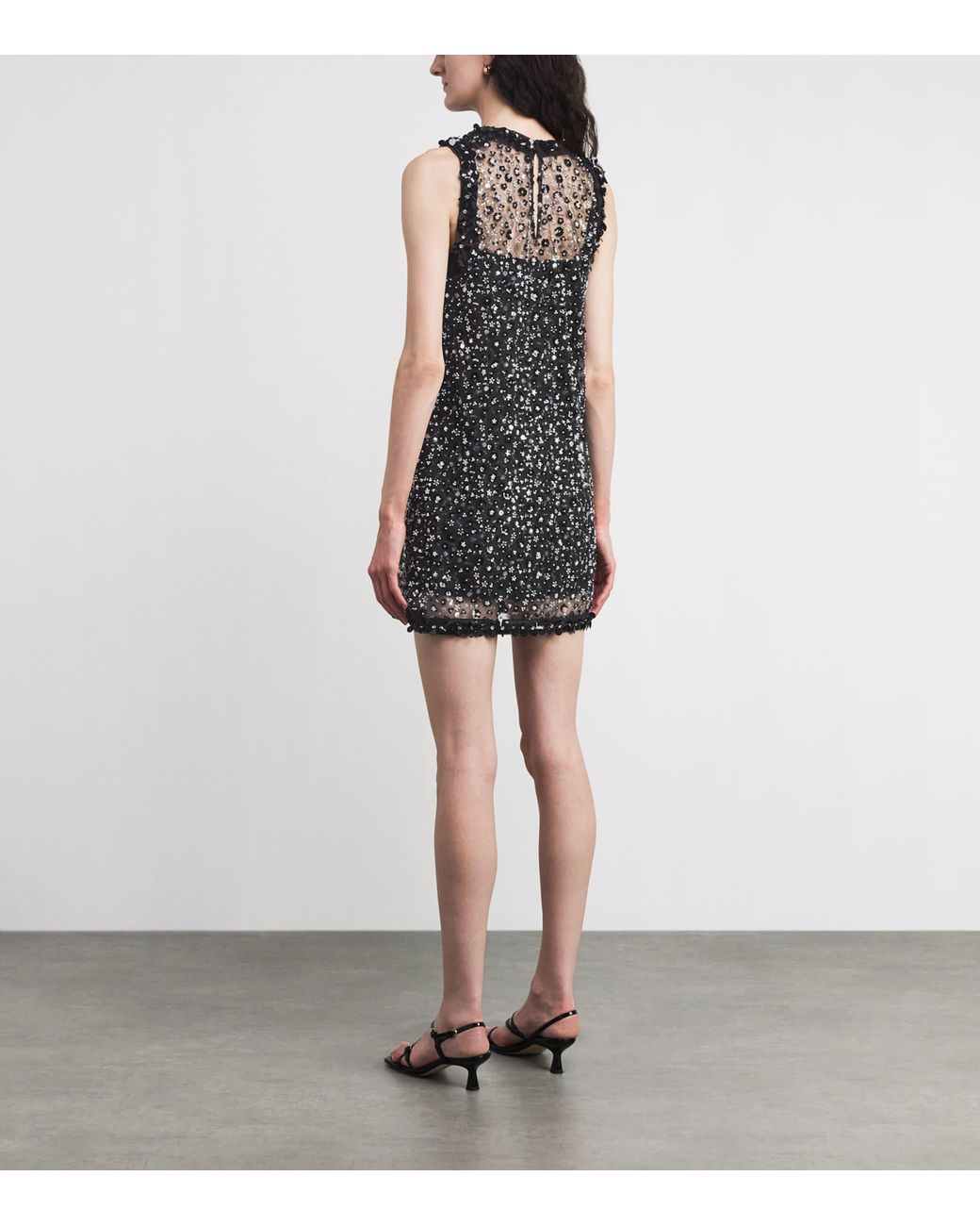 Maje Black Embellished Mini Dress