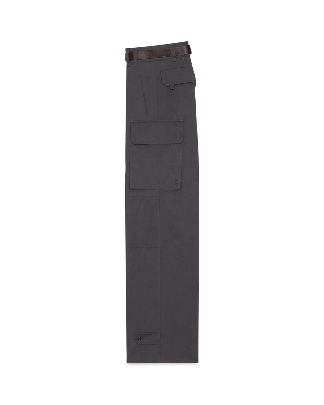 Saint Laurent Gray Cassandre Cargo Trousers