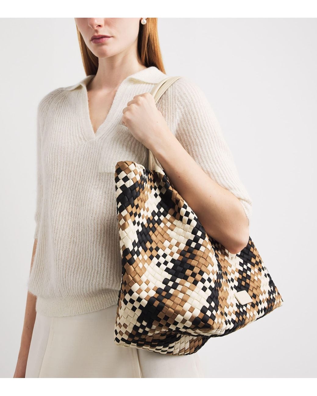 Harrods Metallic Neoprene Woven East-West Tote Bag