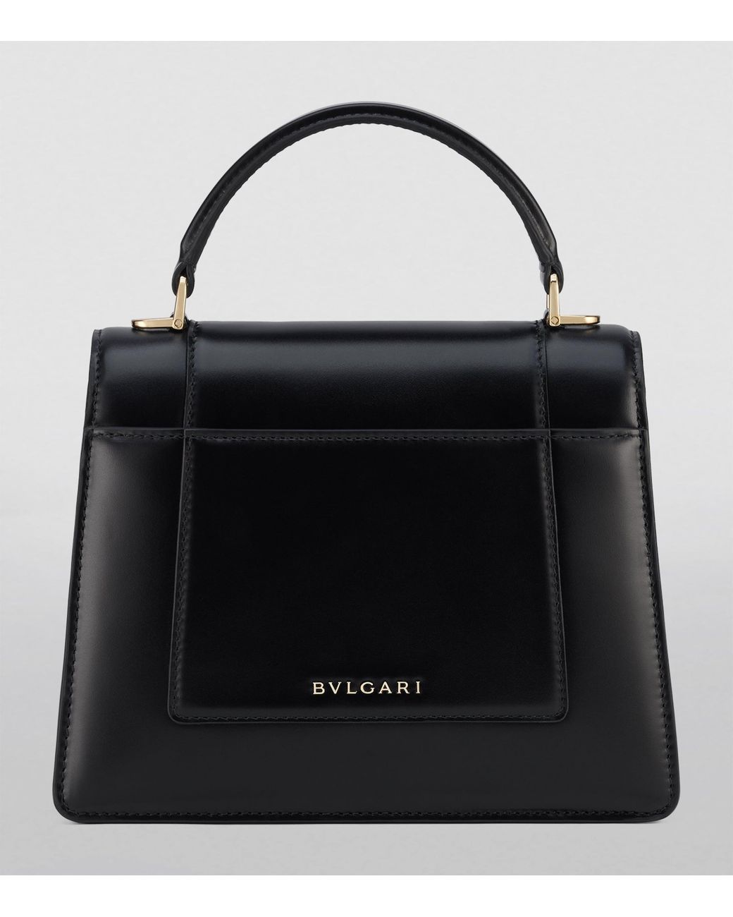 BVLGARI Black Leather Serpenti Forever Top-Handle Bag