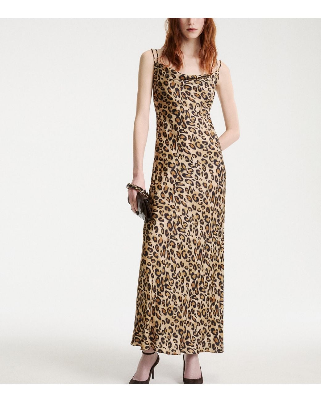 Marella Metallic Leopard-Print Sleeveless Maxi Dress