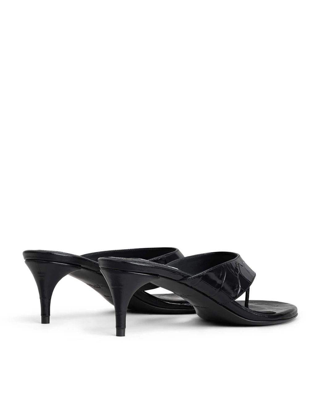 Alaïa White Croc-Embossed Leather Thong Mules 55