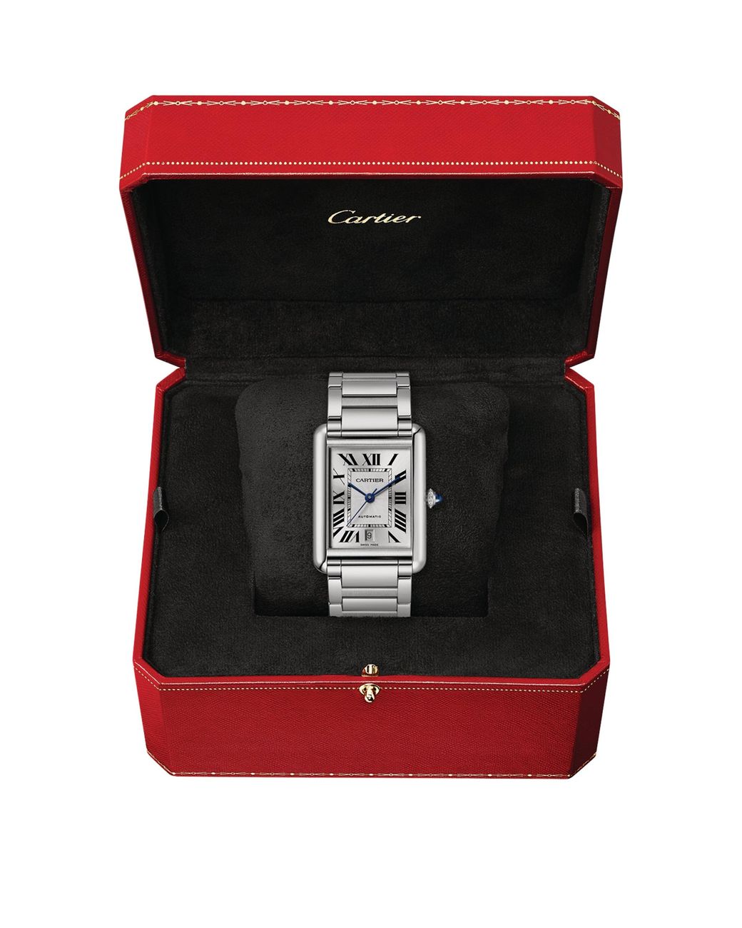 Cartier Gray Extra-Large Steel Tank Must Watch