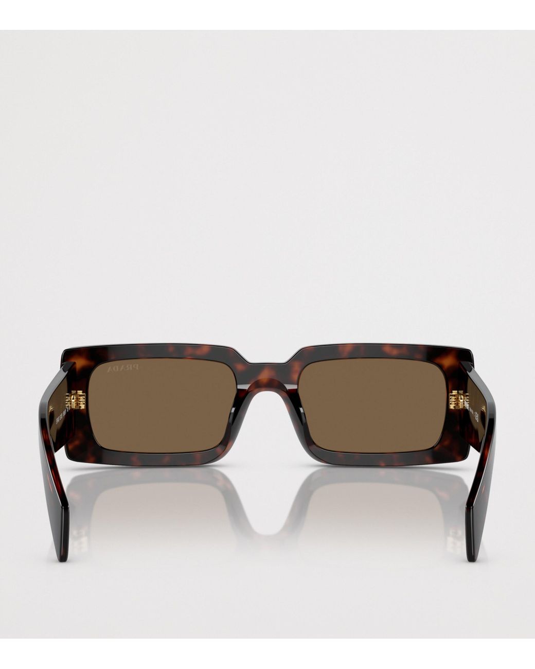Prada Brown Acetate Pr A07S Rectangular Sunglasses