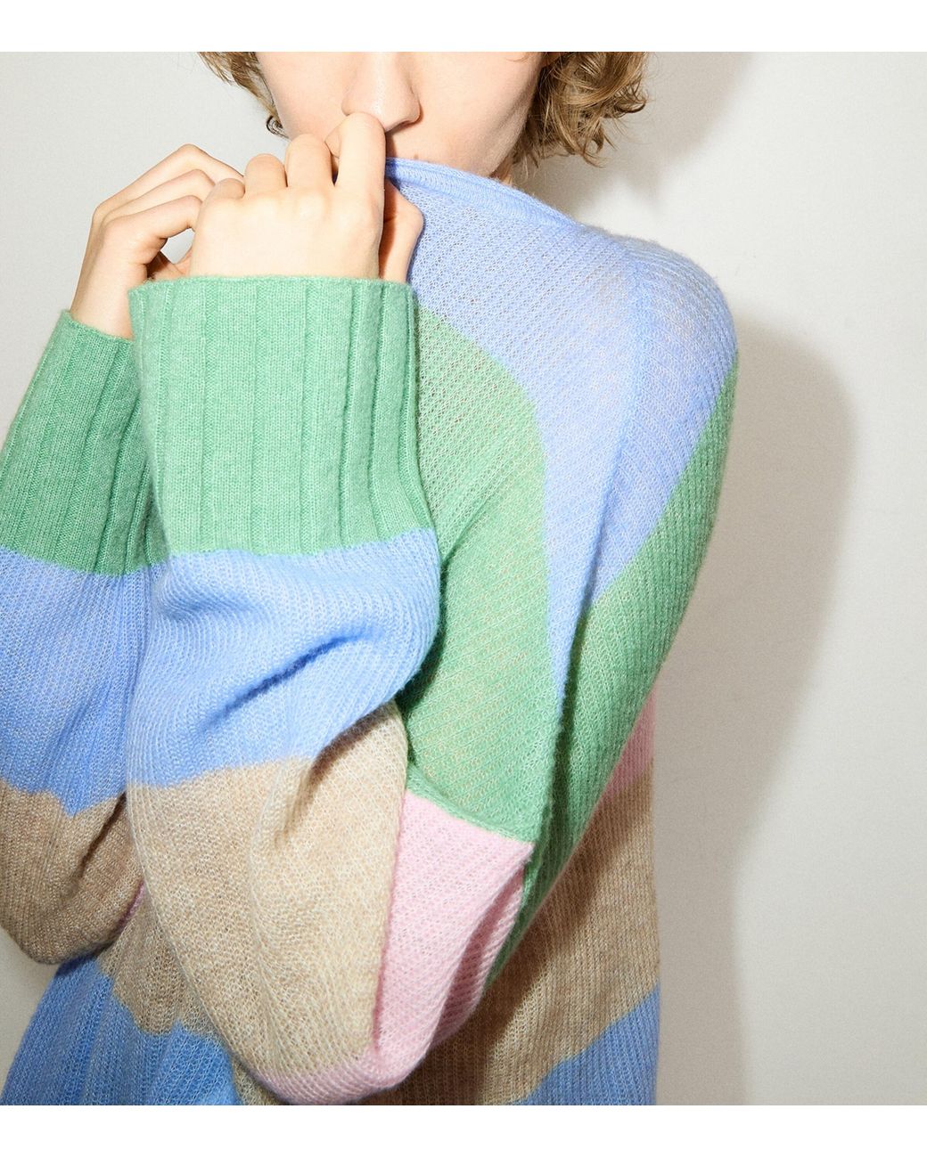 MAX&Co. Green Linen Striped Sweater
