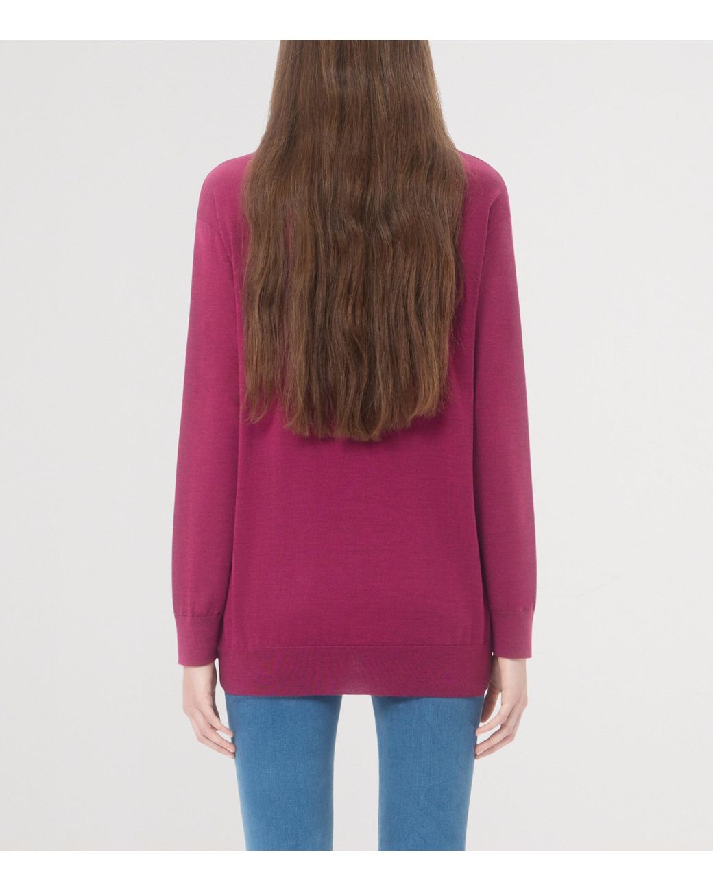 Valentino Pink Wool Tie-Neck Sweater