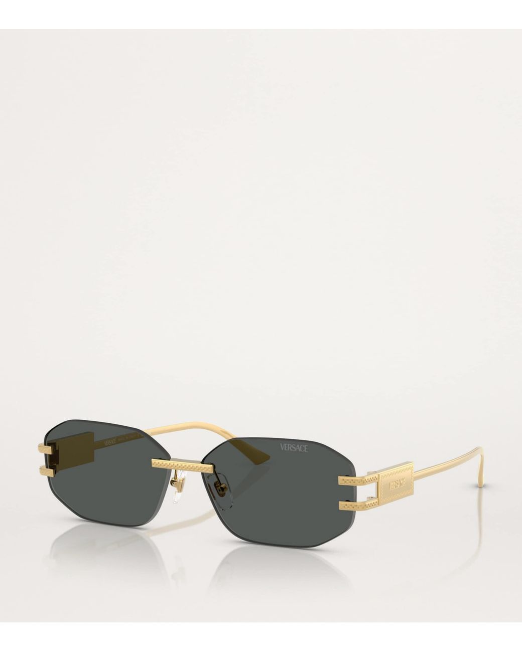 Versace Gray Metal Sunglasses