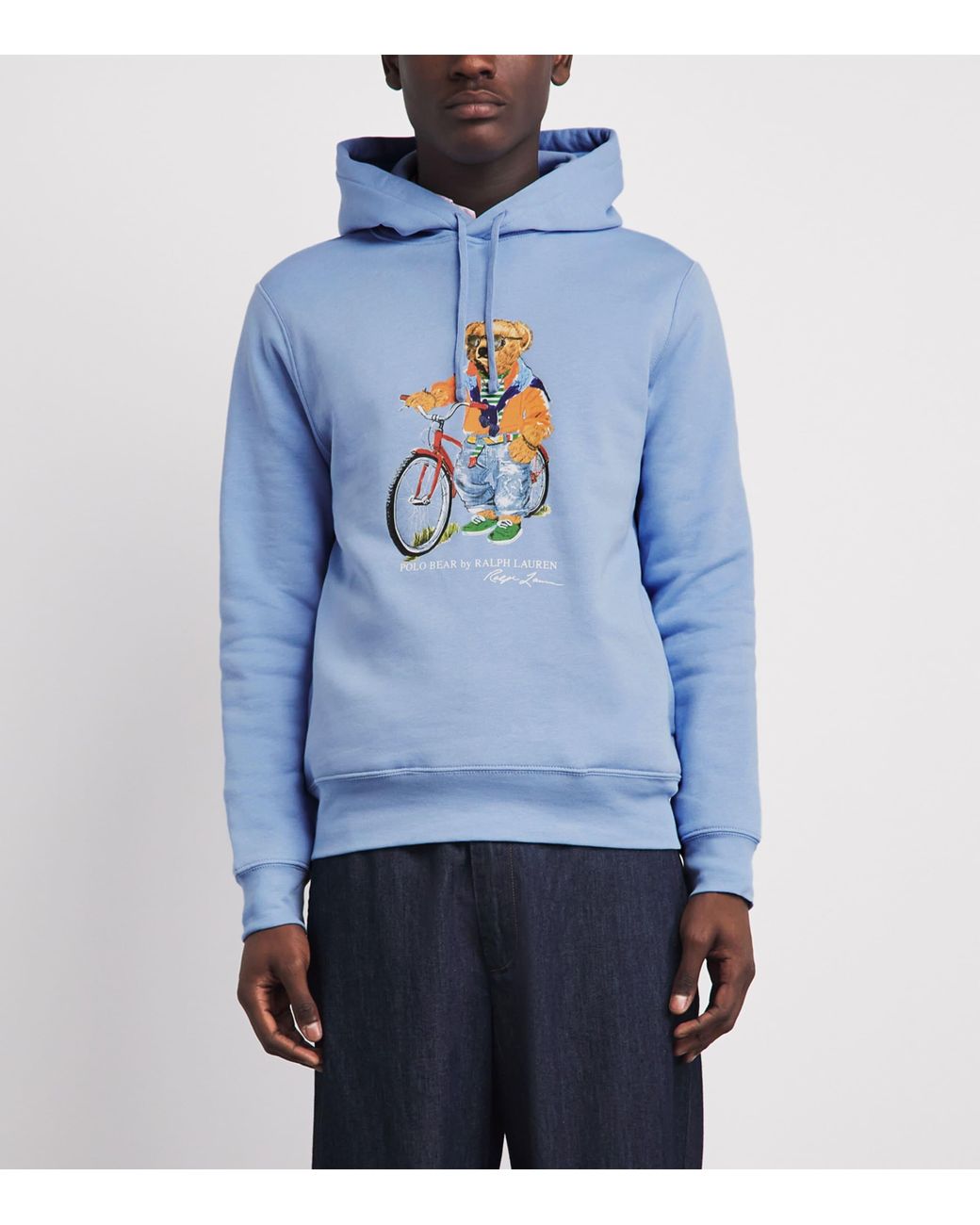 Polo Ralph Lauren Blue Cotton-Blend Polo Bear Hoodie for men