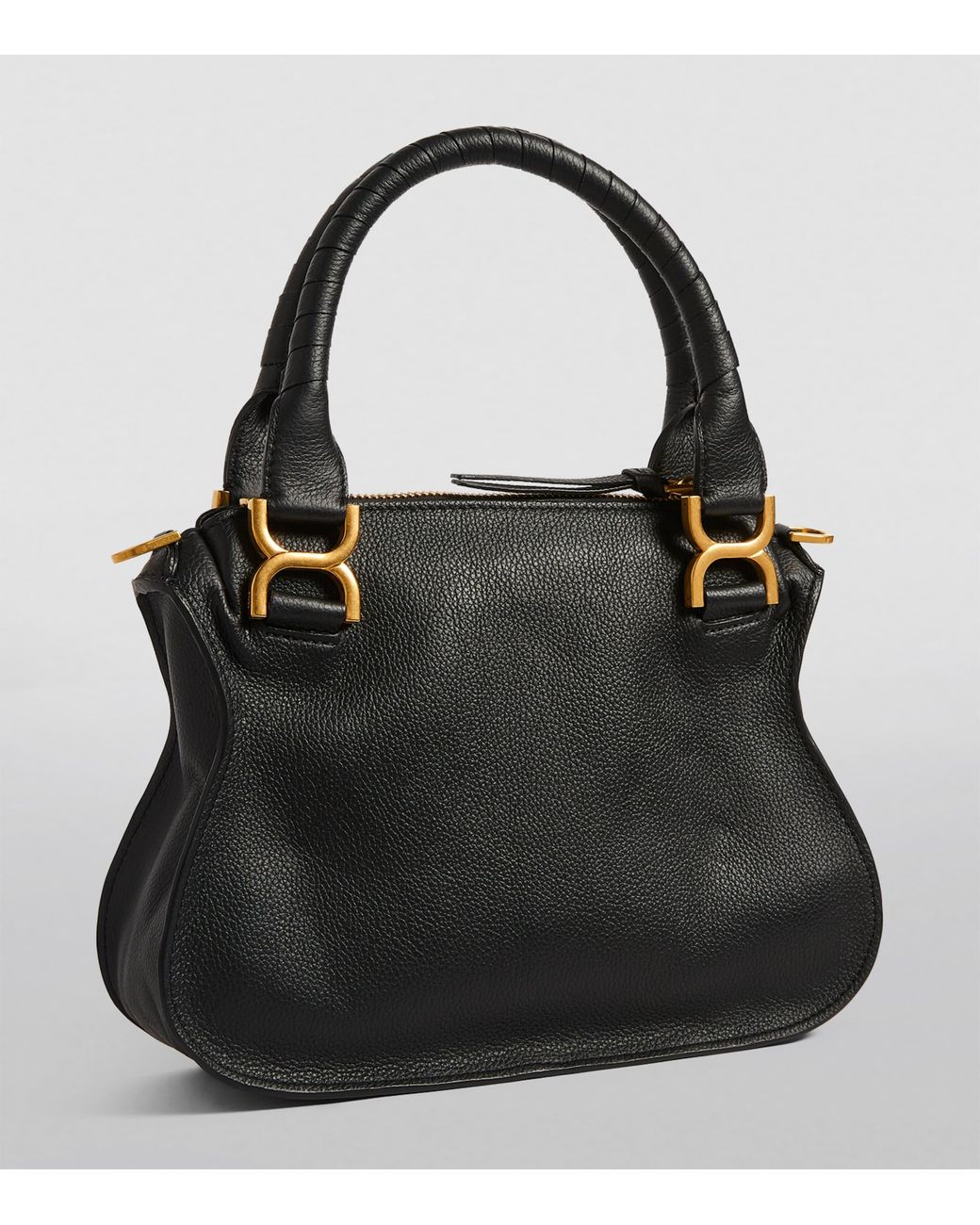 Chloé Black Small Leather Marcie Top-Handle Bag