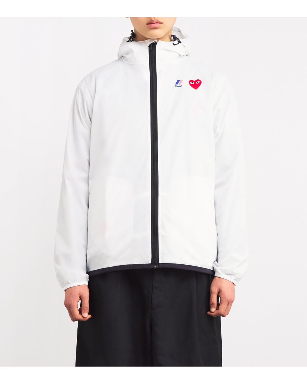 COMME DES GARÇONS PLAY White X K-Way Nylon Water-Resistant Jacket for men