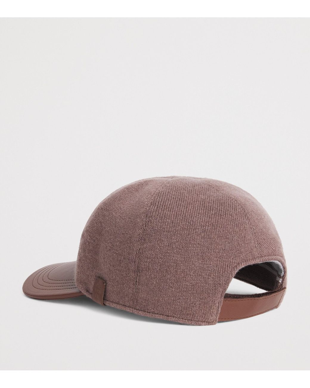Eleventy Brown Cashmere Wool-Lined Embroidered Baseball Cap for men