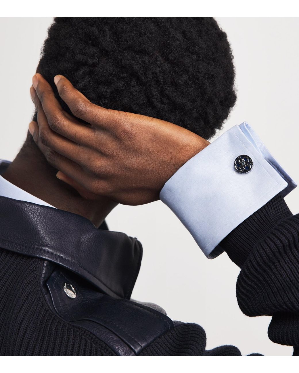 Tateossian Metallic Gunmetal And Palladium Trinity Cufflinks for men