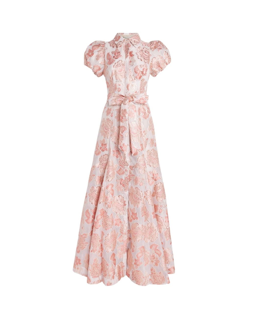 Alice + Olivia Pink Floral Jacquard Henrietta Maxi Dress