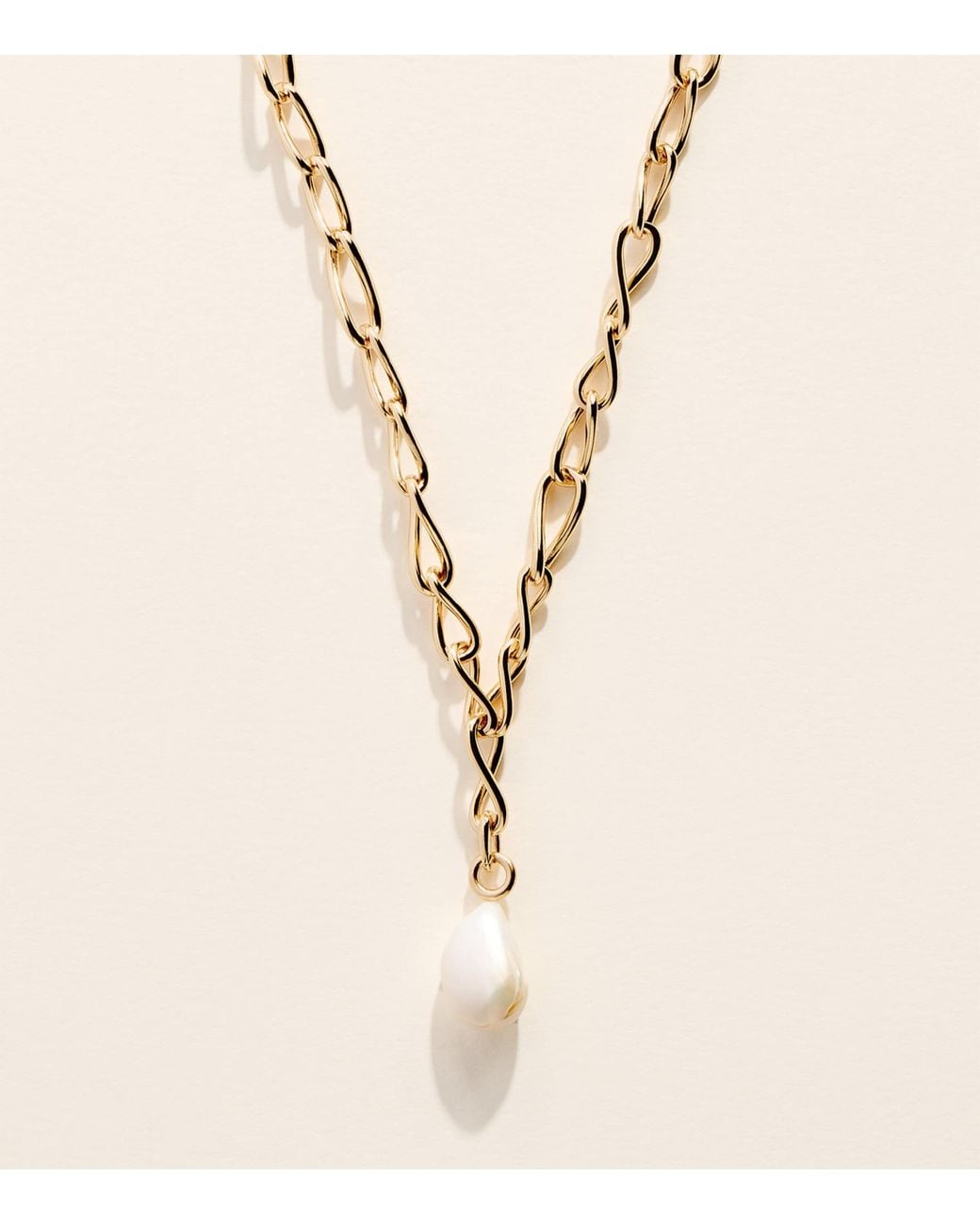 Astrid & Miyu Natural Plated And Pearl Necklace