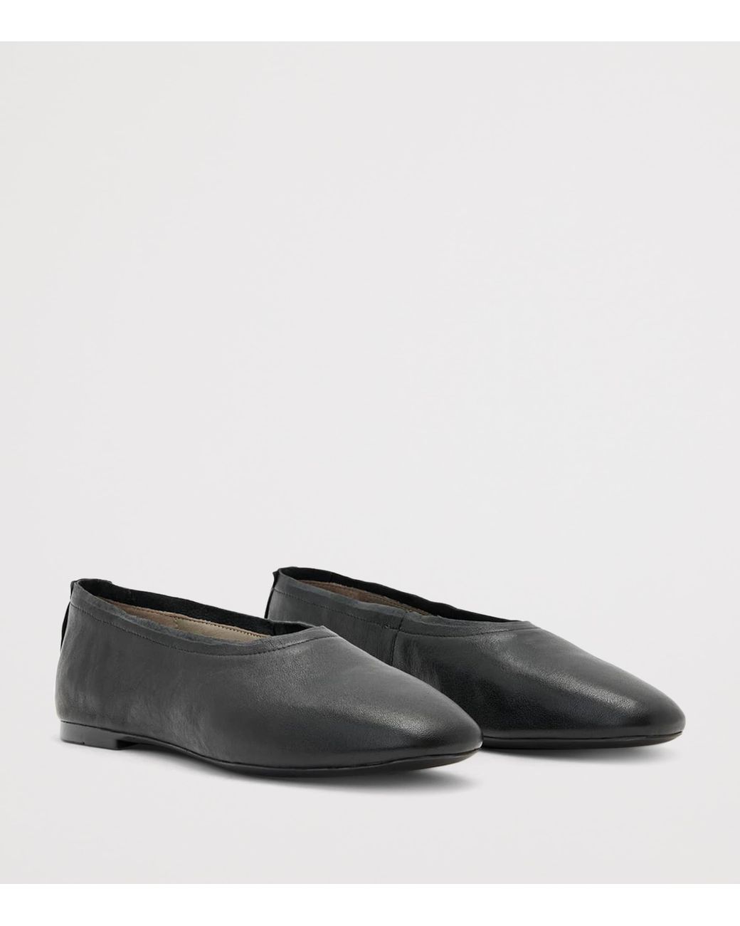 AllSaints Black Leather Hailee Ballet Flats