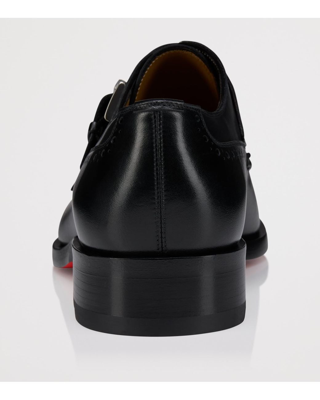 Christian Louboutin Black Sartok Leather Monk Shoes for men