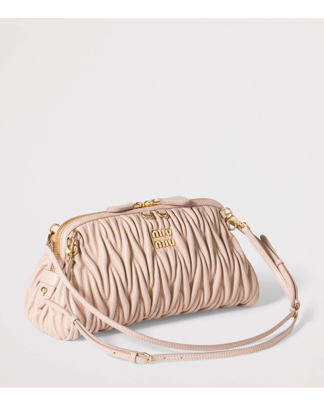 Miu Miu Pink Matelassé Leather Clutch Bag