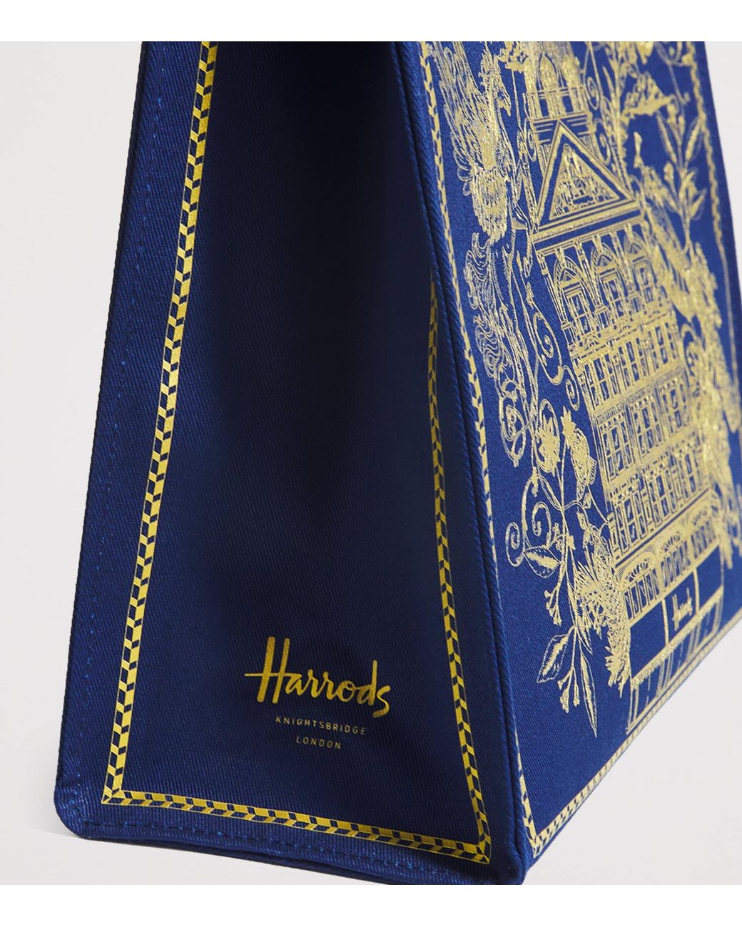 Harrods Blue Small Building Shopper Bag