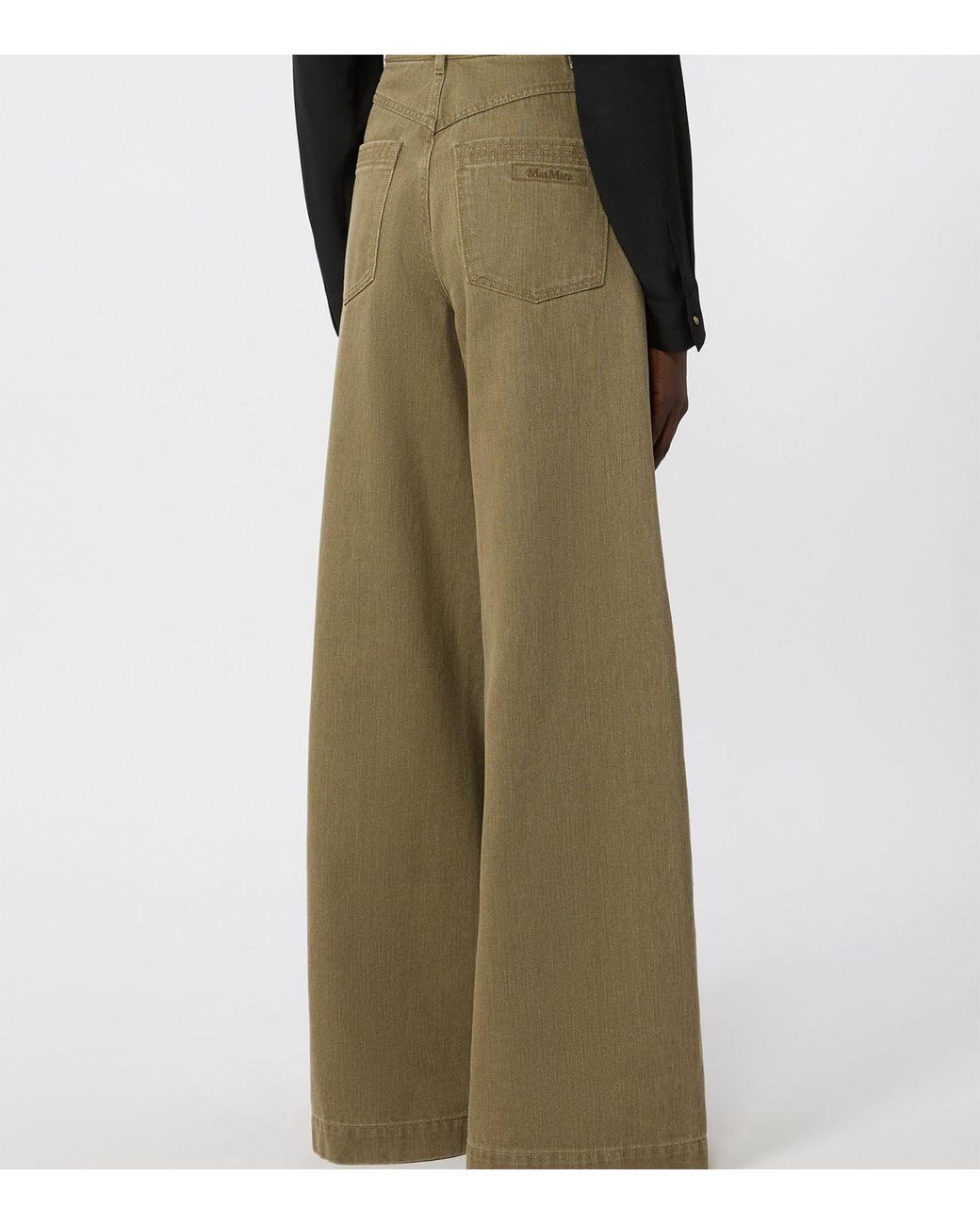 Max Mara Green Wide-Leg Jeans