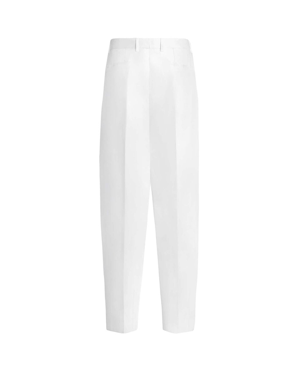 Dolce & Gabbana White Linen Tailored Trousers for men
