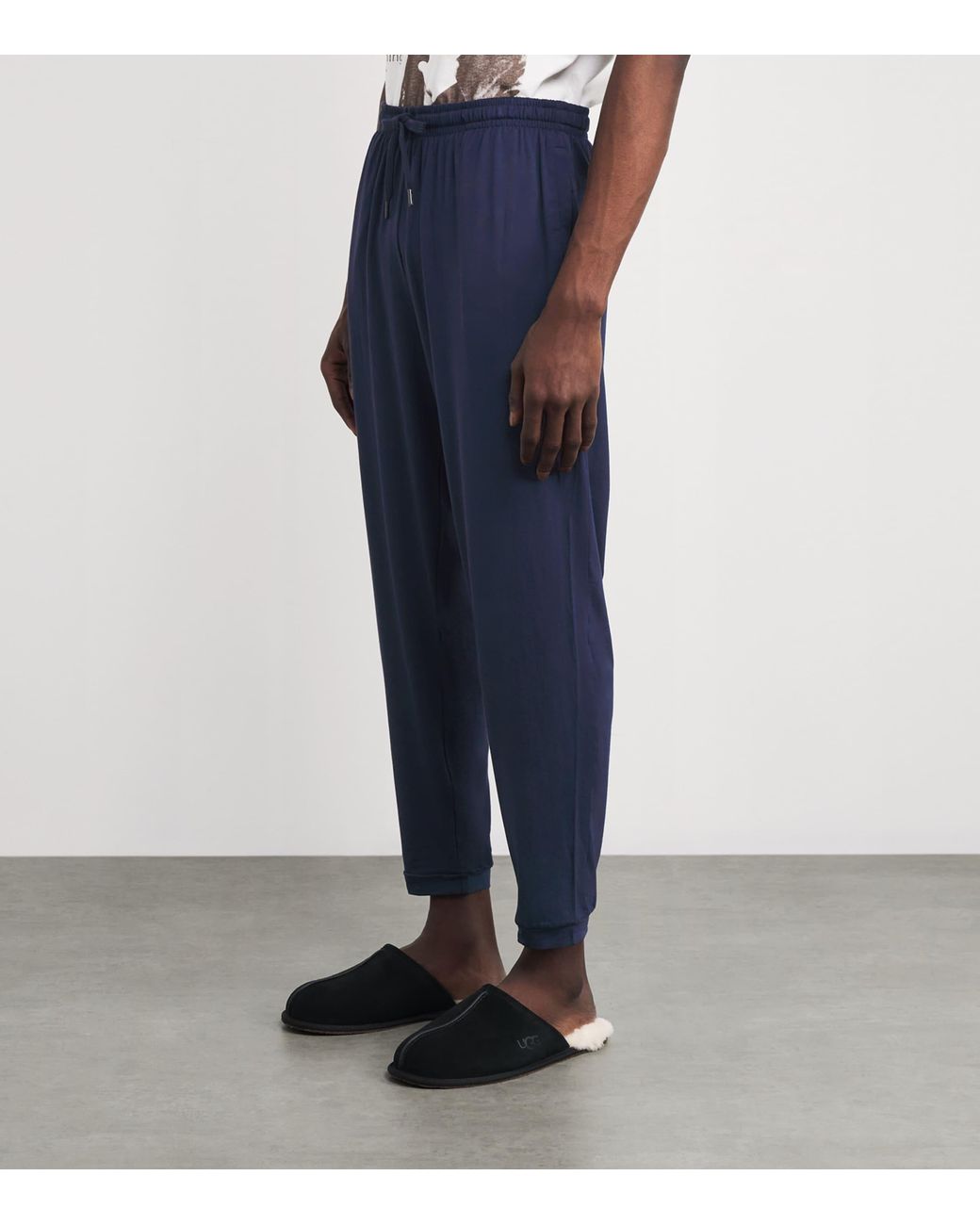 Derek Rose Blue Basel Lounge Trousers for men