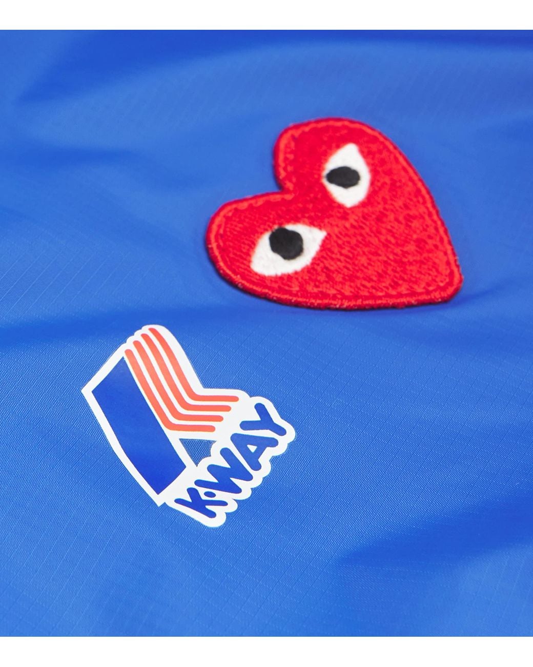 COMME DES GARÇONS PLAY Blue X K-Way Nylon Water-Resistant Half-Zip Jacket for men