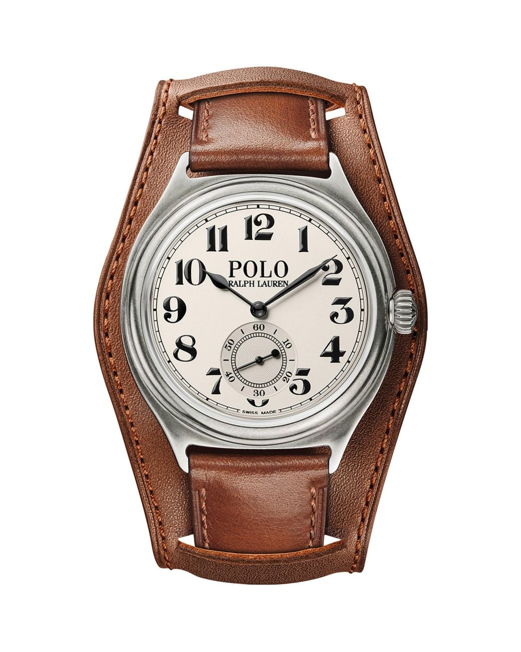 Polo Ralph Lauren Gray Leather Polo Vintage 67 Watch for men