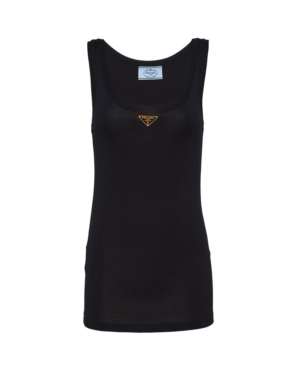 Prada Black Triangle Tank Top