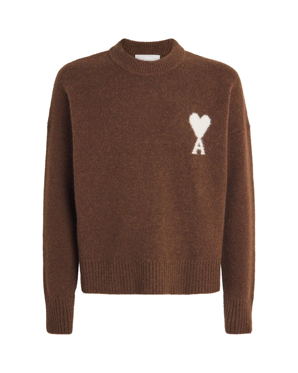 AMI Brown Alpaca-Blend Ami De Coeur Sweater for men
