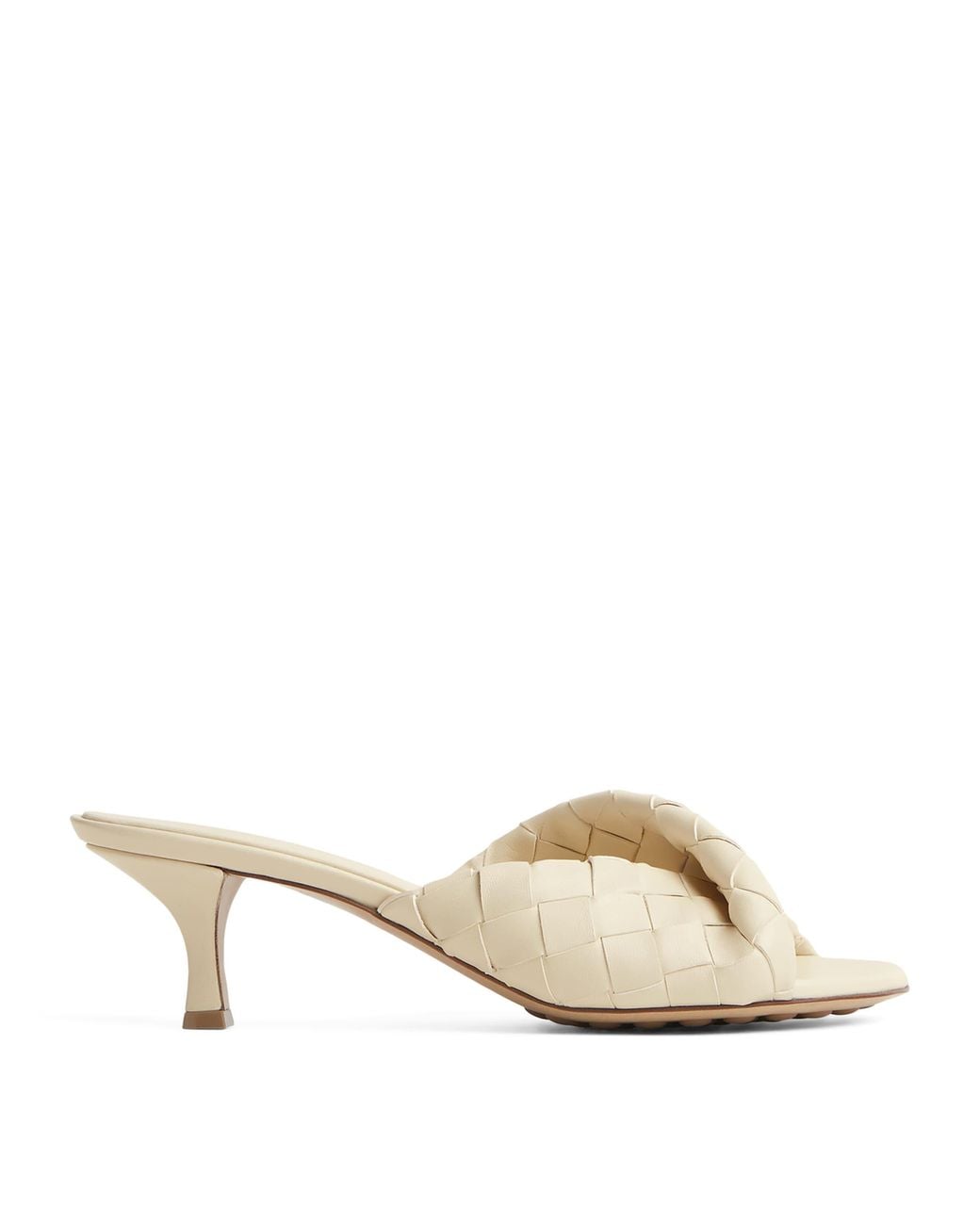 Bottega Veneta Natural Leather Intrecciato Blink Mules 50
