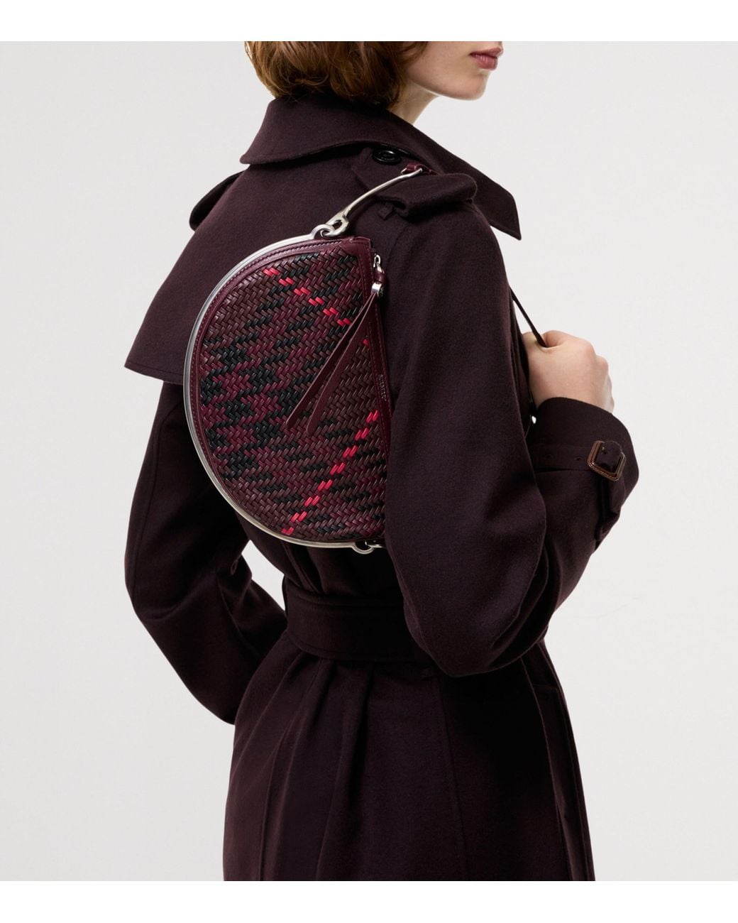 Burberry Purple Small Woven Bridle Saddle Bag