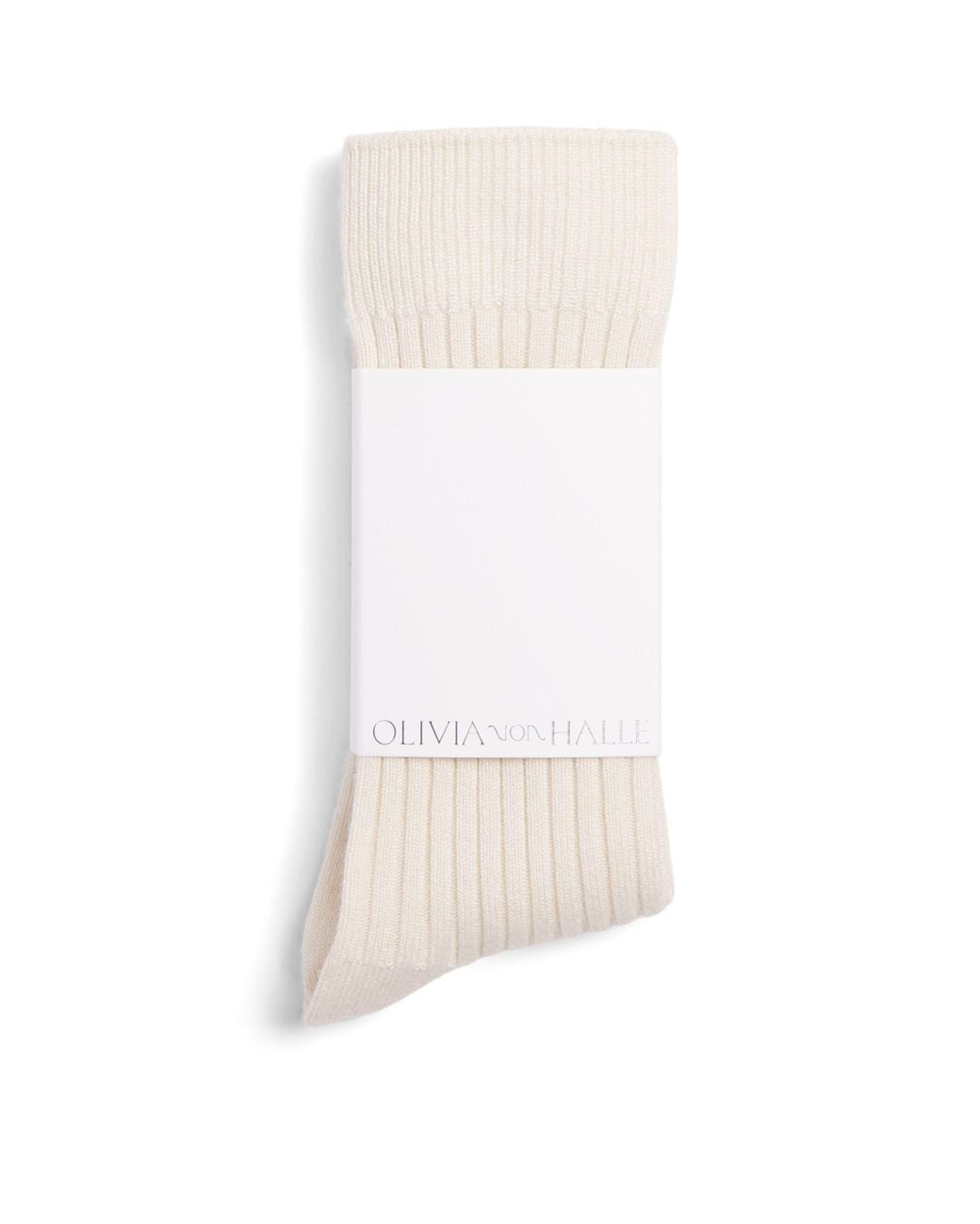 Olivia Von Halle White Silk-Cashmere-Blend Spencer Socks