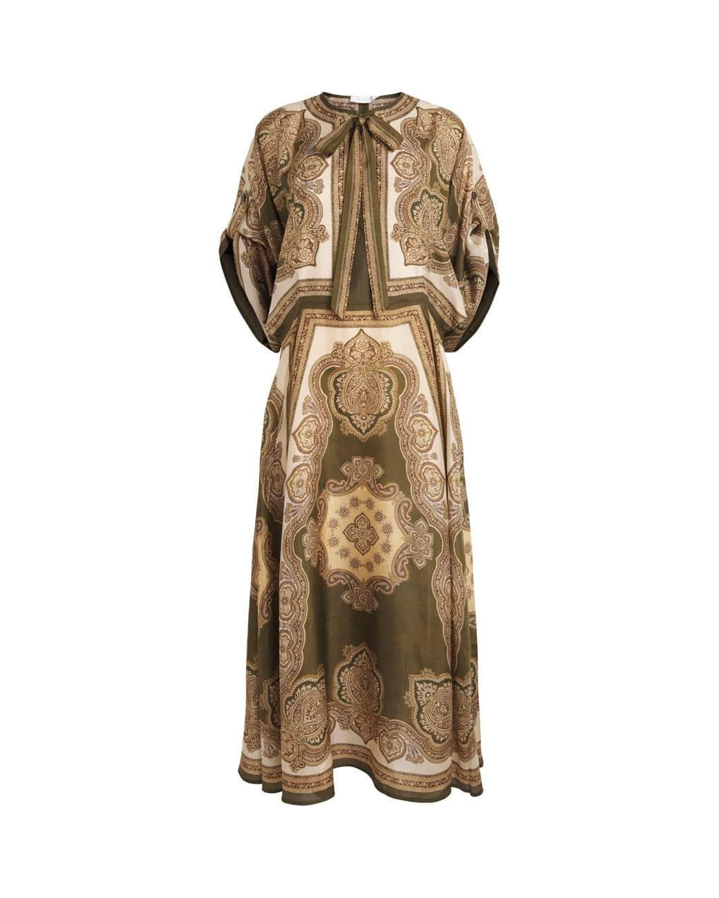 Zimmermann Metallic Printed Mahon Midi Tunic Dress