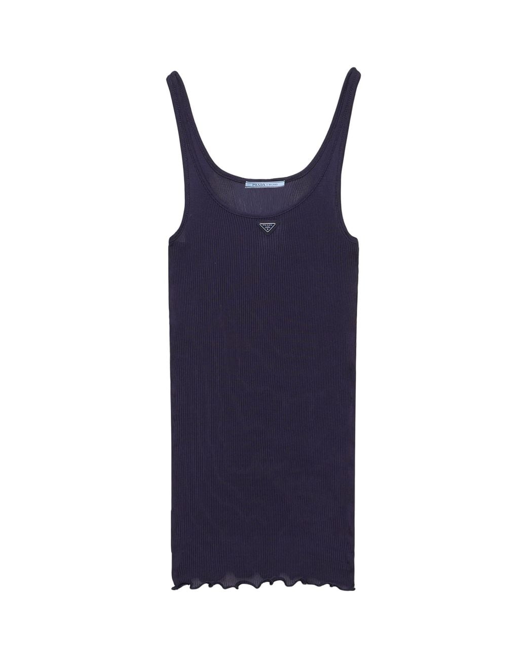 Prada Blue Silk-Knit Tank Top