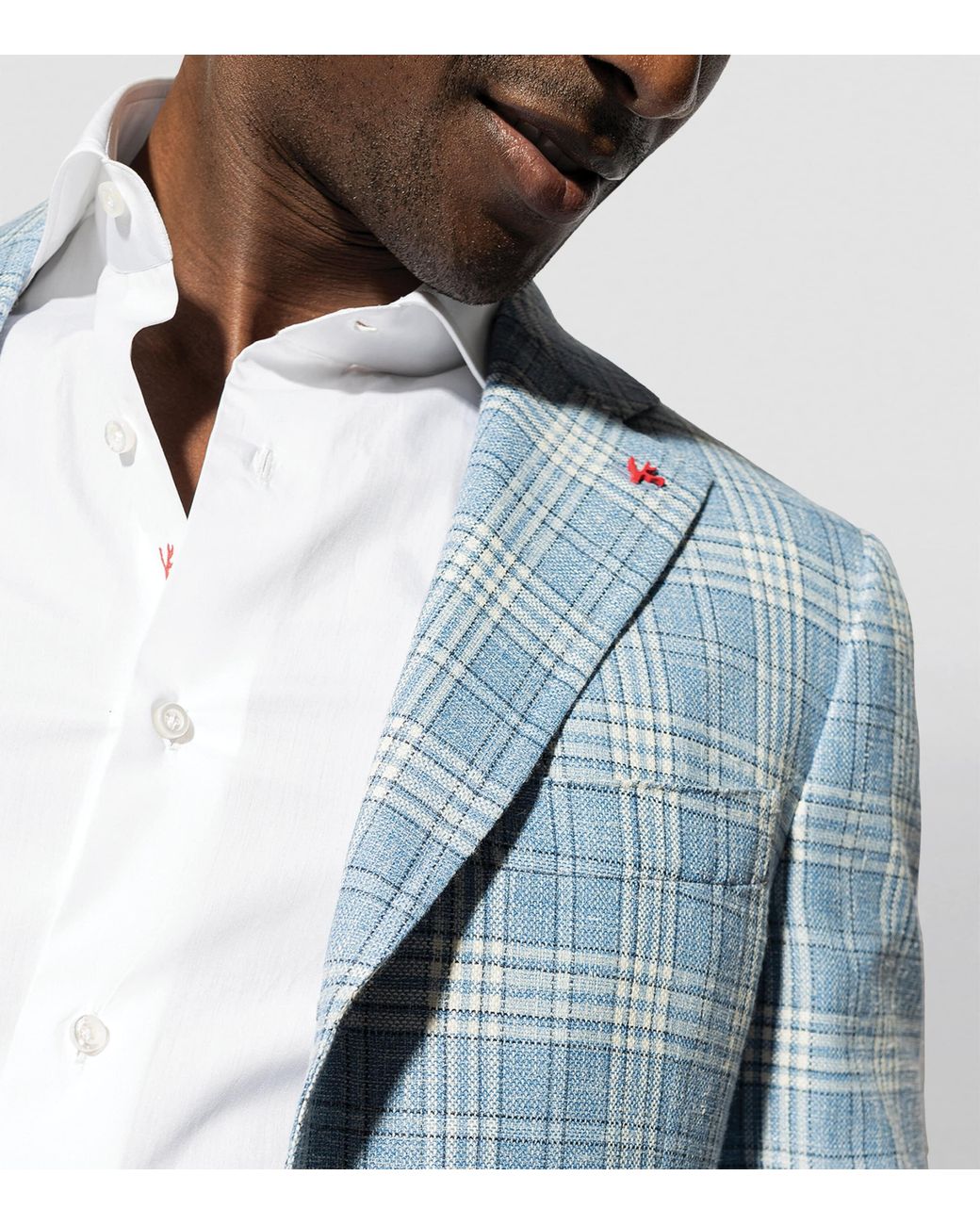 Isaia Blue Single-Breasted Blazer for men