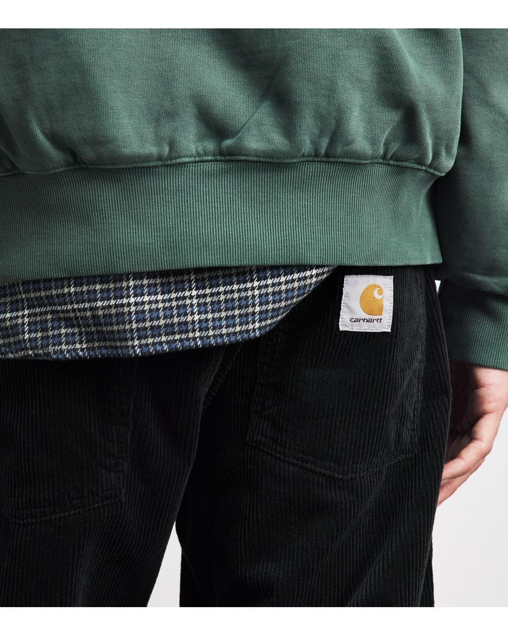 Carhartt Black Cotton Corduroy Newel Trousers for men