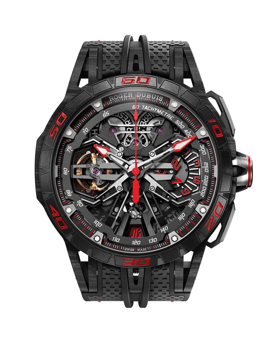 Roger Dubuis Black Carbon Excalibur Spider Flyback Chronograph Watch for men