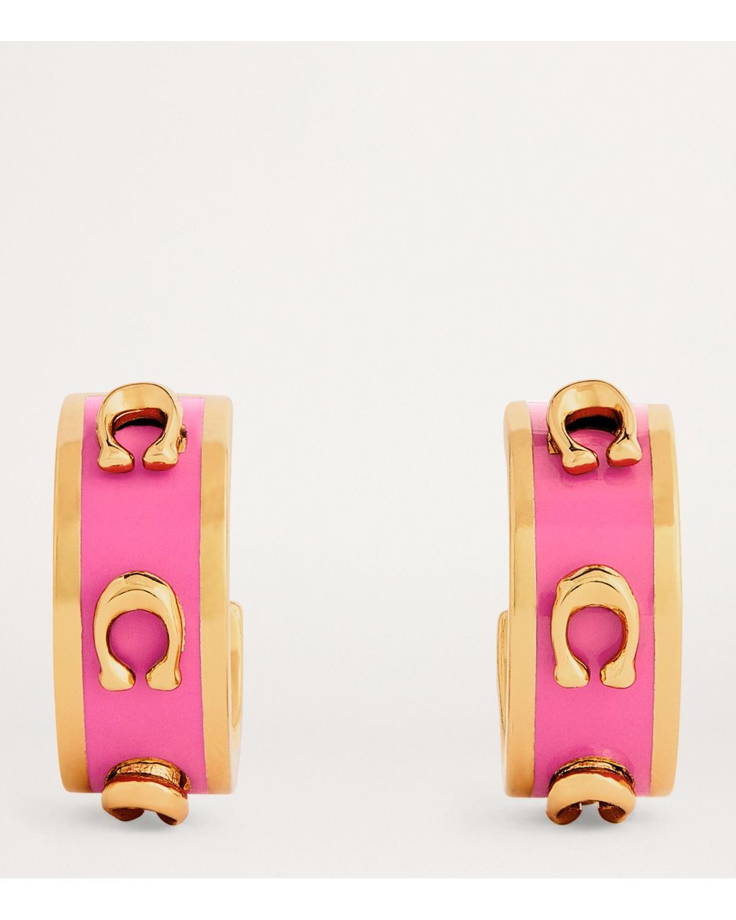 coach-pink-Enamel-C-Hoop-