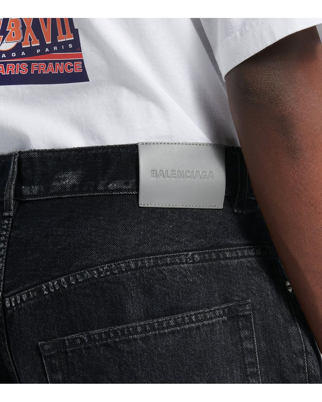 Balenciaga Black Stay Press Denim Shorts for men
