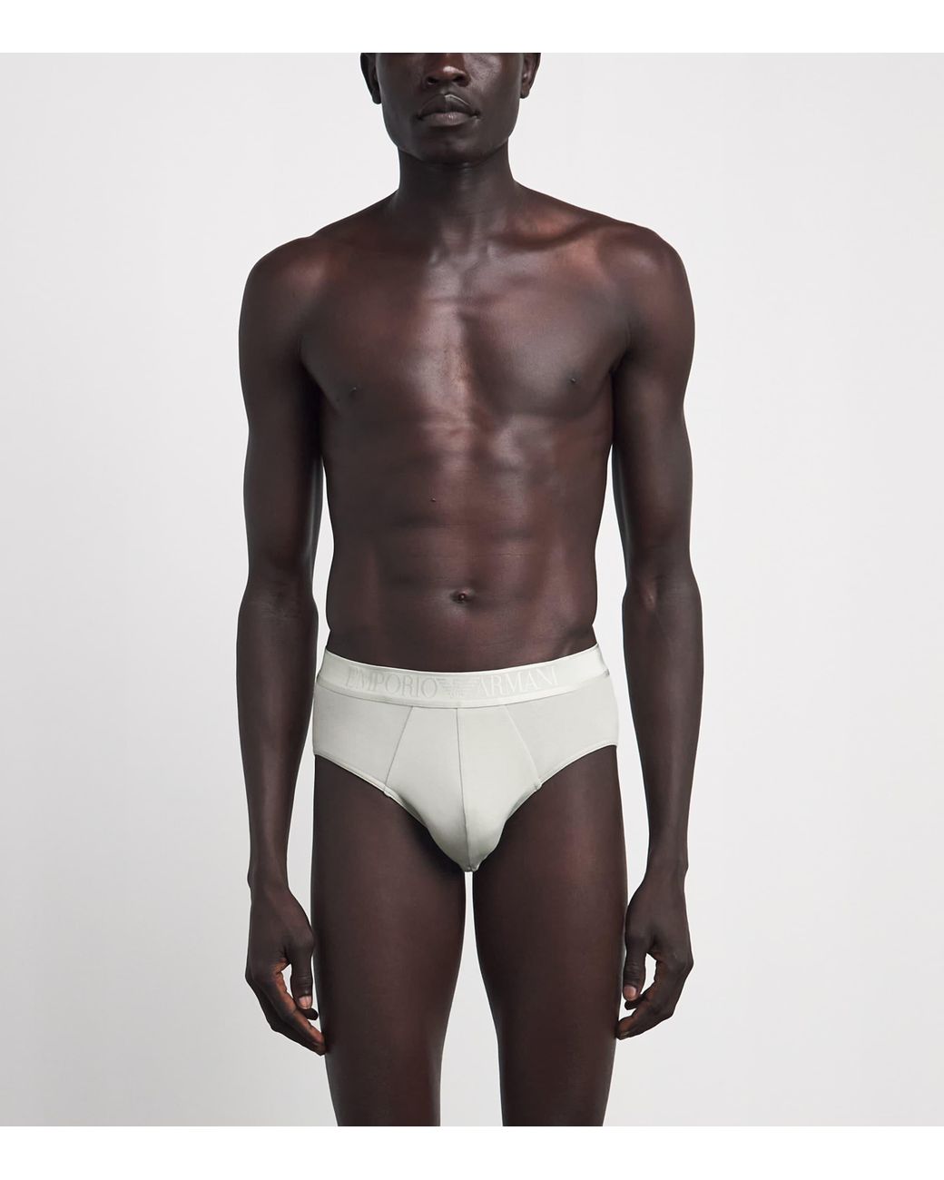 Emporio Armani White Modal Logo Briefs for men